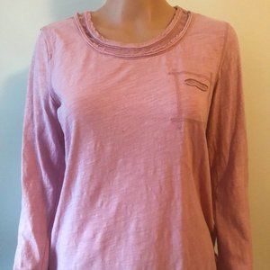 Pink long sleeve tee top